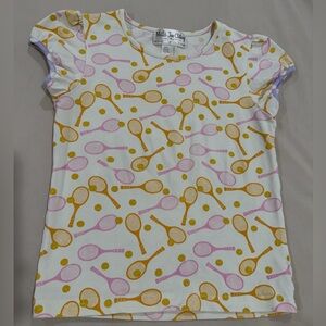 Matilda Jane Kids' Tennis Print Tee - Pink and Yellow